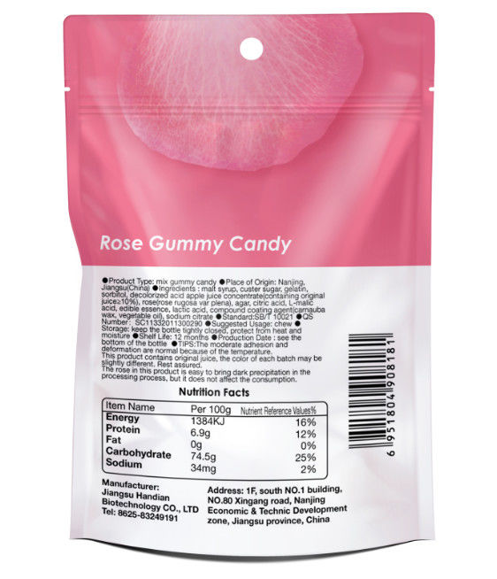 Huid die het Zachte Kleverige Suikergoed van de Geleipectine met de Roze Vorm van de Uittrekselbloem verbeteren