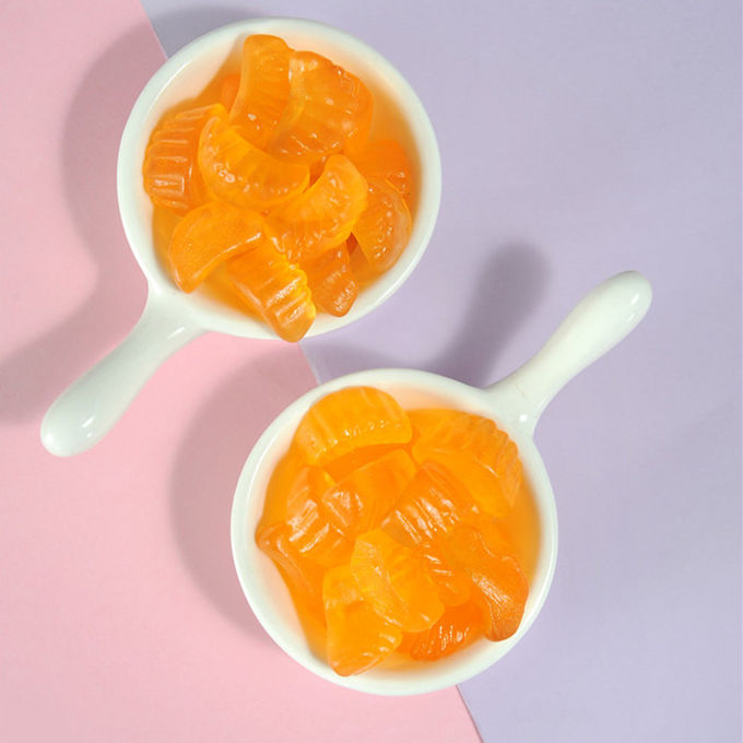 Oranje van de Vitaminenfruit Gevormde Halal van Aromajonge geitjes Kleverige de Veganist Kleverige Snoepjes