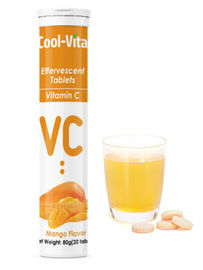 De Vitamine C100mg Tabletten van het mangoaroma, Voedingsvitamine c Oplosbare Tabletten